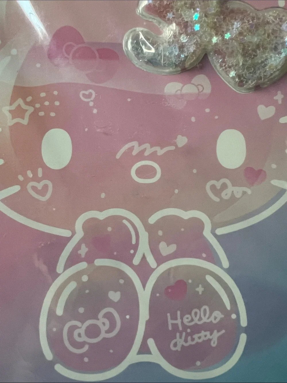 Hello Kitty Journal with Sparkle Bubble Sticker. 50th Anniversary notebook